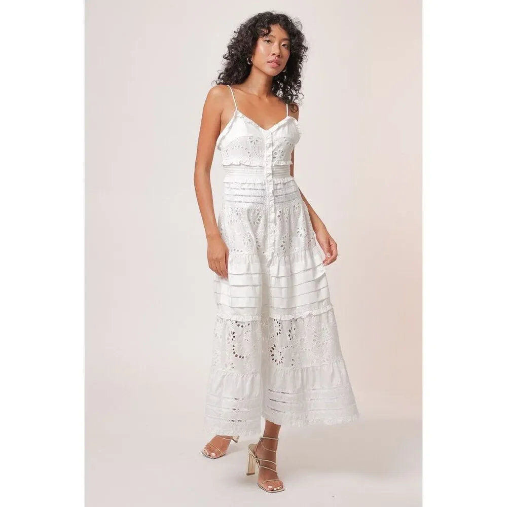 Line & Dot Pixie Maxi Dress in white Summer Cocktail Party Dress size S NWOT - Picture 2 of 9